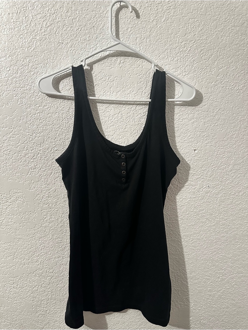 OP Black Sleeveless Henley Tank Top